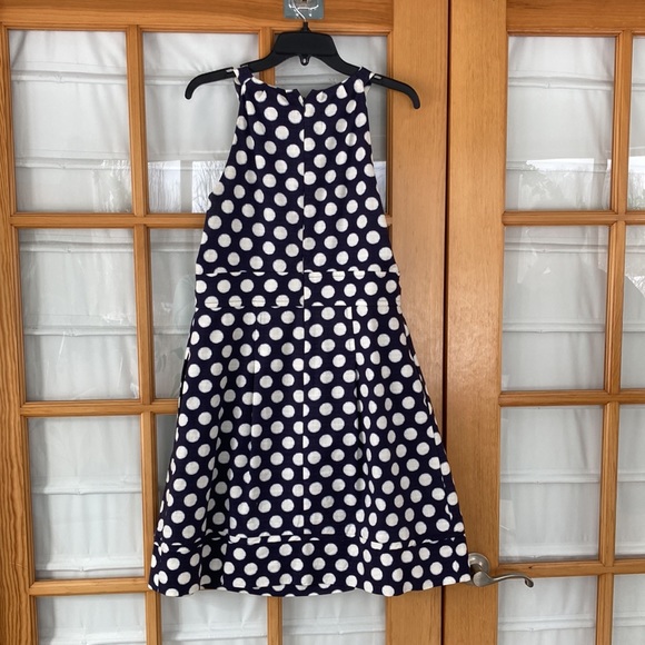 Eliza J - navy polka dot summer dress - size 14 - Picture 2 of 3